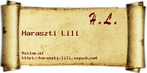 Haraszti Lili névjegykártya
